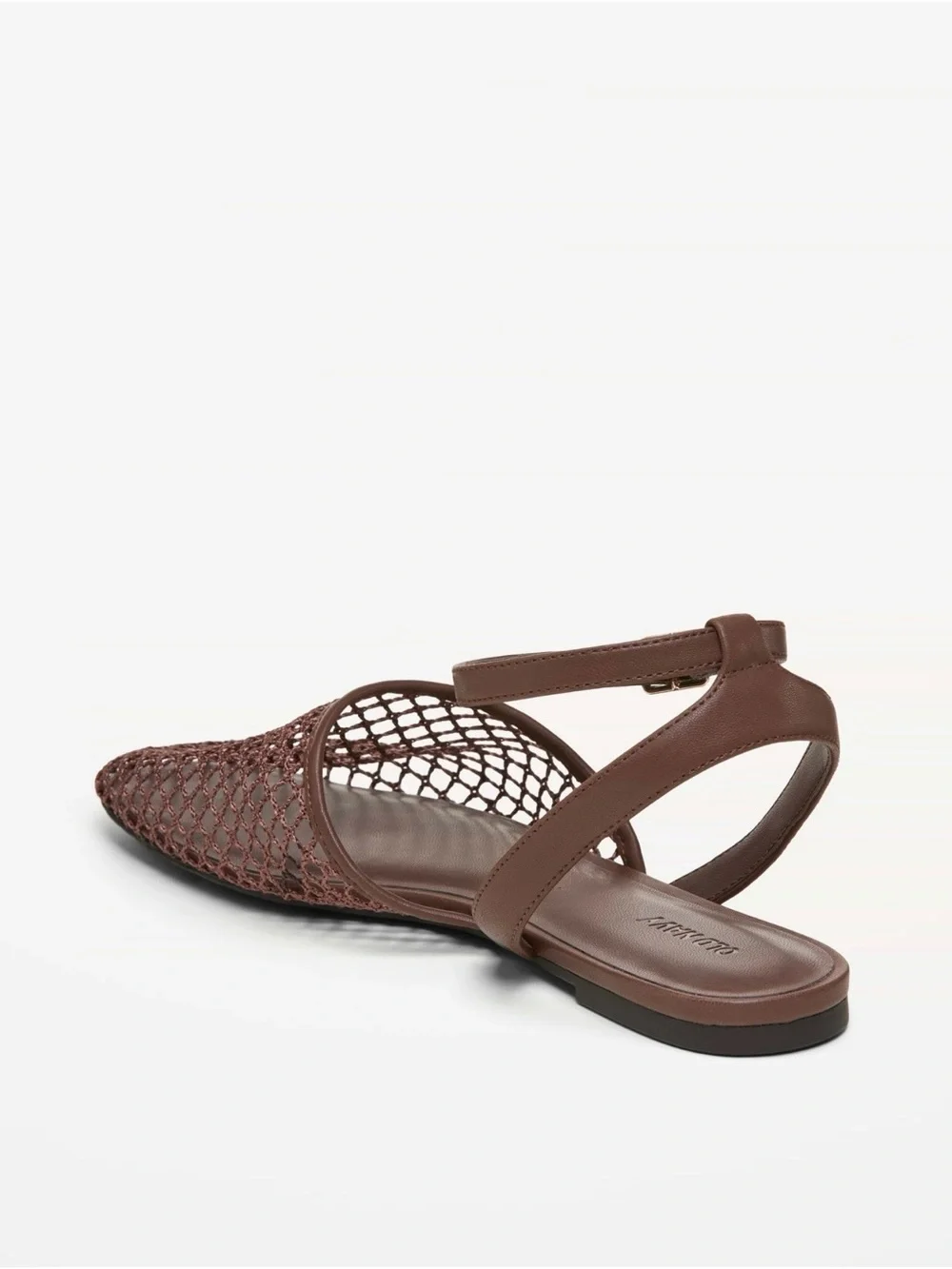 Old Navy Brown Woven Mesh Ankle-Strap Flat Sandal